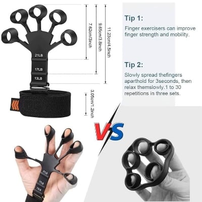 Picture of Finger Exerciser Adjustable Grip Strength Trainer for Hand, Finger & Wrist Rehabilitation - Multicolor