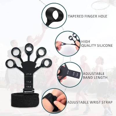 Picture of Finger Exerciser Adjustable Grip Strength Trainer for Hand, Finger & Wrist Rehabilitation - Multicolor