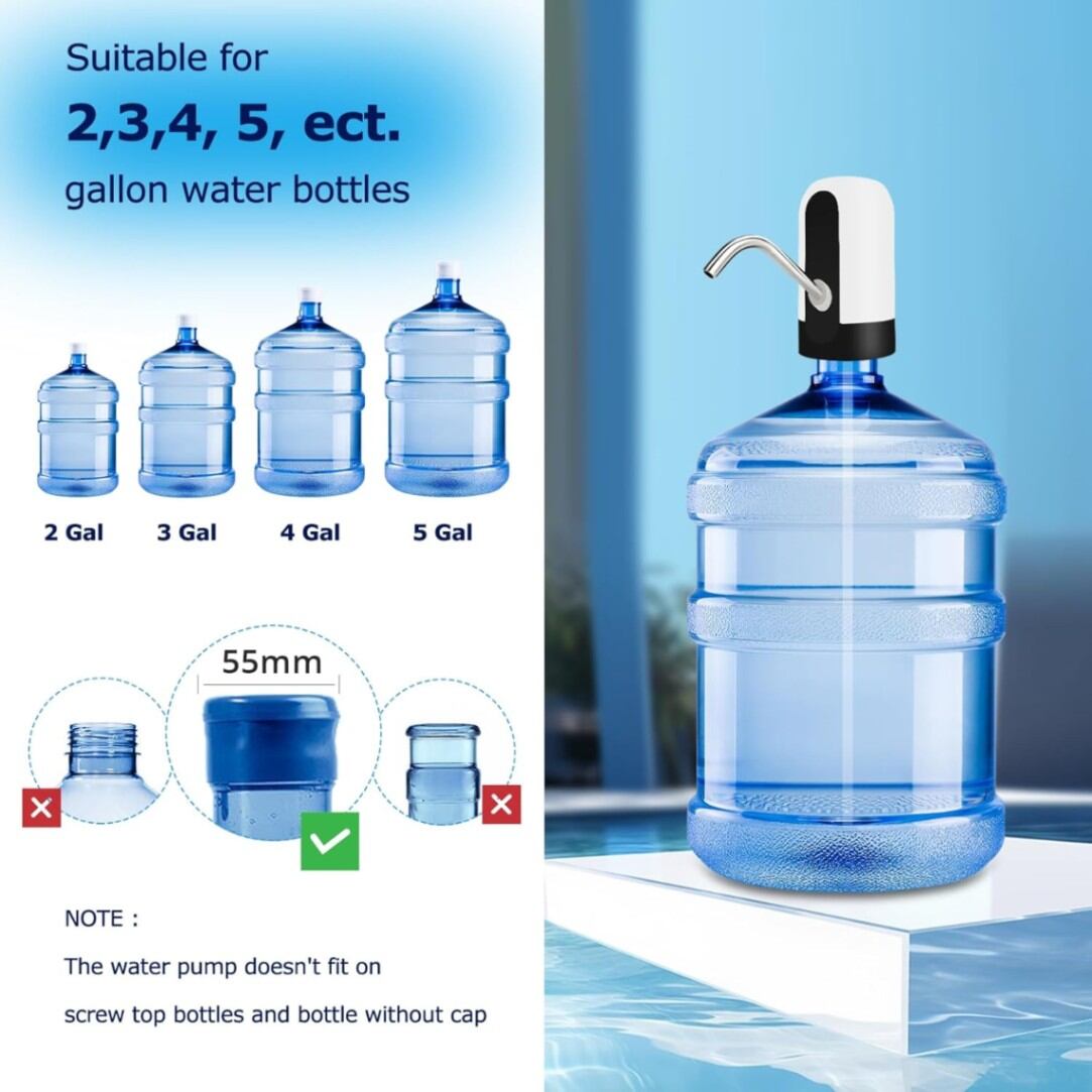 Picture of AquaFlow Smart Electric Water Bottle Pump Dispenser for 20 Litre Gallon Bottle with One-Touch Operation