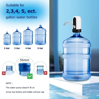 Picture of AquaFlow Smart Electric Water Bottle Pump Dispenser for 20 Litre Gallon Bottle with One-Touch Operation