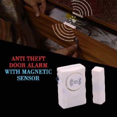 Picture of Wireless Door Window Entry Alarm with Magnetic Sensor, Easy Peel-and-Stick Installation for Home Security - Multicolor