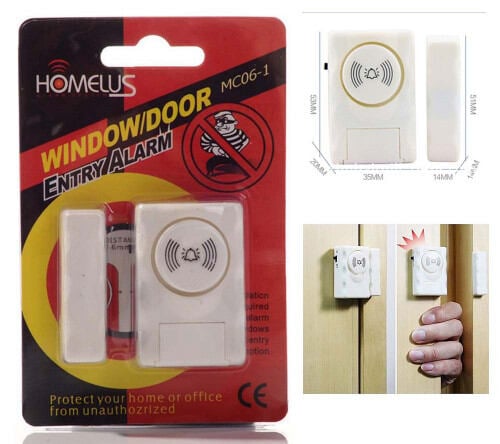Picture of Wireless Door Window Entry Alarm with Magnetic Sensor, Easy Peel-and-Stick Installation for Home Security - Multicolor