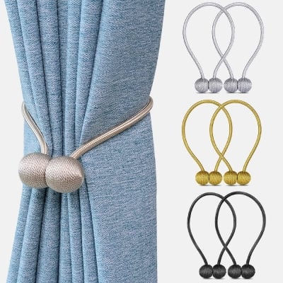 Picture of Magnetic Curtain Tieback Strong Magnetic Curtain Buckle Rope Holder Curtain Clip - Multicolor