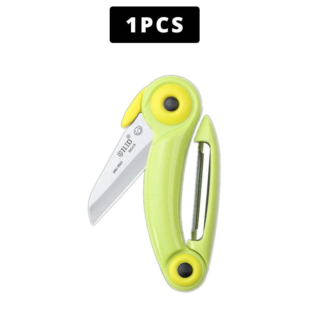 Picture of Foldable Kitchen cutter with Peeler Set – Portable Camping Fruit & Vegetable Cutter - Multicolor