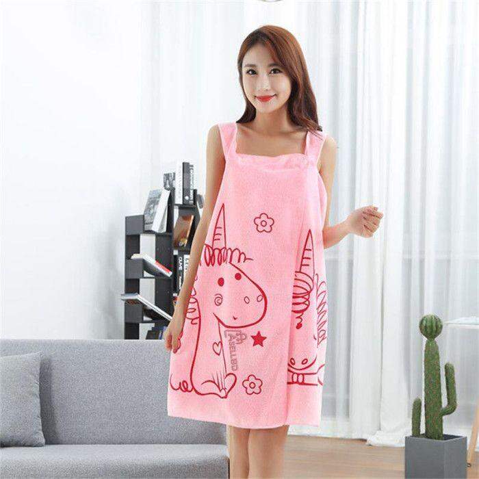 Picture of Wearable Premium Coral Fleece Bath Wrap – Soft Quick Dry Shower Towel with Elastic Top