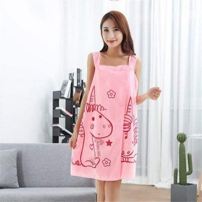 Picture of Wearable Premium Coral Fleece Bath Wrap – Soft Quick Dry Shower Towel with Elastic Top