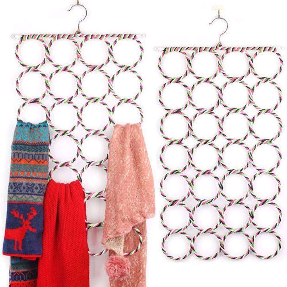 Picture of Foldable 24 Loop Closet Organizer Hanger for Scarves, Shawls, Belts & Accessories - Multicolor