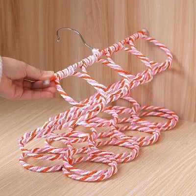 Picture of Foldable 24 Loop Closet Organizer Hanger for Scarves, Shawls, Belts & Accessories - Multicolor