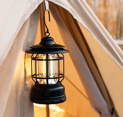 Picture of CampGlow Portable Retro Camping Lantern for Hiking, Fishing & Emergency Lighting - Multicolor