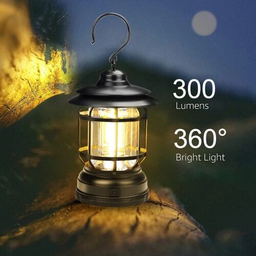Picture of CampGlow Portable Retro Camping Lantern for Hiking, Fishing & Emergency Lighting - Multicolor