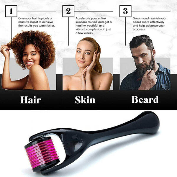 Picture of Derma Roller 540 Titanium Microneedle Skin Rejuvenation Therapy Tool for Face & Beard Care