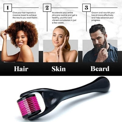 Picture of Derma Roller 540 Titanium Microneedle Skin Rejuvenation Therapy Tool for Face & Beard Care