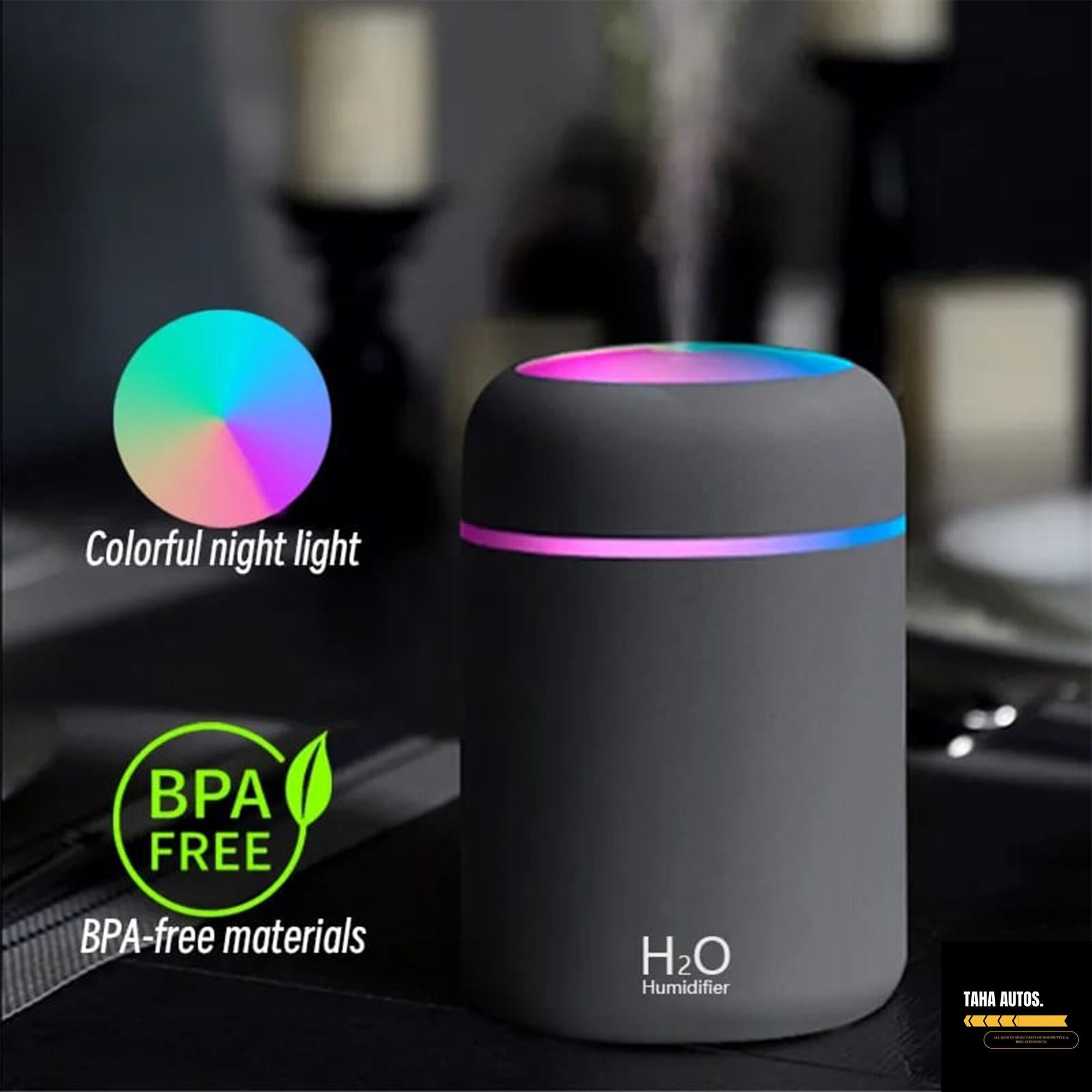 Picture of H2O Mini USB Air Humidifier with 250ml Water Tank, RGB LED Night Light & Aroma Diffuser