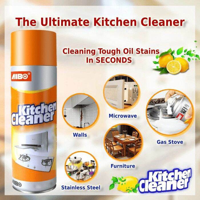 Picture of Kitchen Cleaner Spray Heavy Duty Grease Remover Foam Cleaner for Stove Sink Tiles & Range Hood 500ml - Multicolor