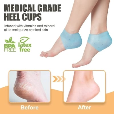 Picture of 1 pair Heel Care Silicone Moisturizing Heel Socks for Cracked Dry Feet Pain Relief Gel Spa Socks - Multicolor