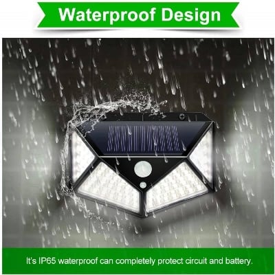 Picture of Solar Guard Rechargeable Outdoor Solar Wall Light with Motion Sensor IP65 Waterproof Security LED Lamp - Black