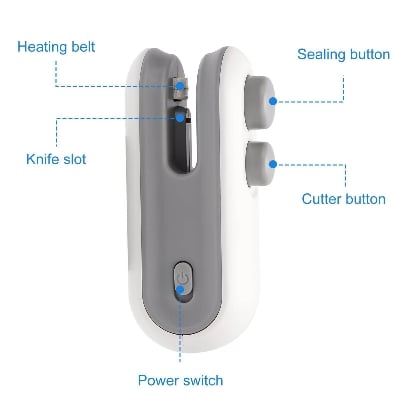Picture of Rechargeable Mini Bag Sealer 2-in-1 Heat Sealer & Cutter USB Charging Portable Food Storage Machine