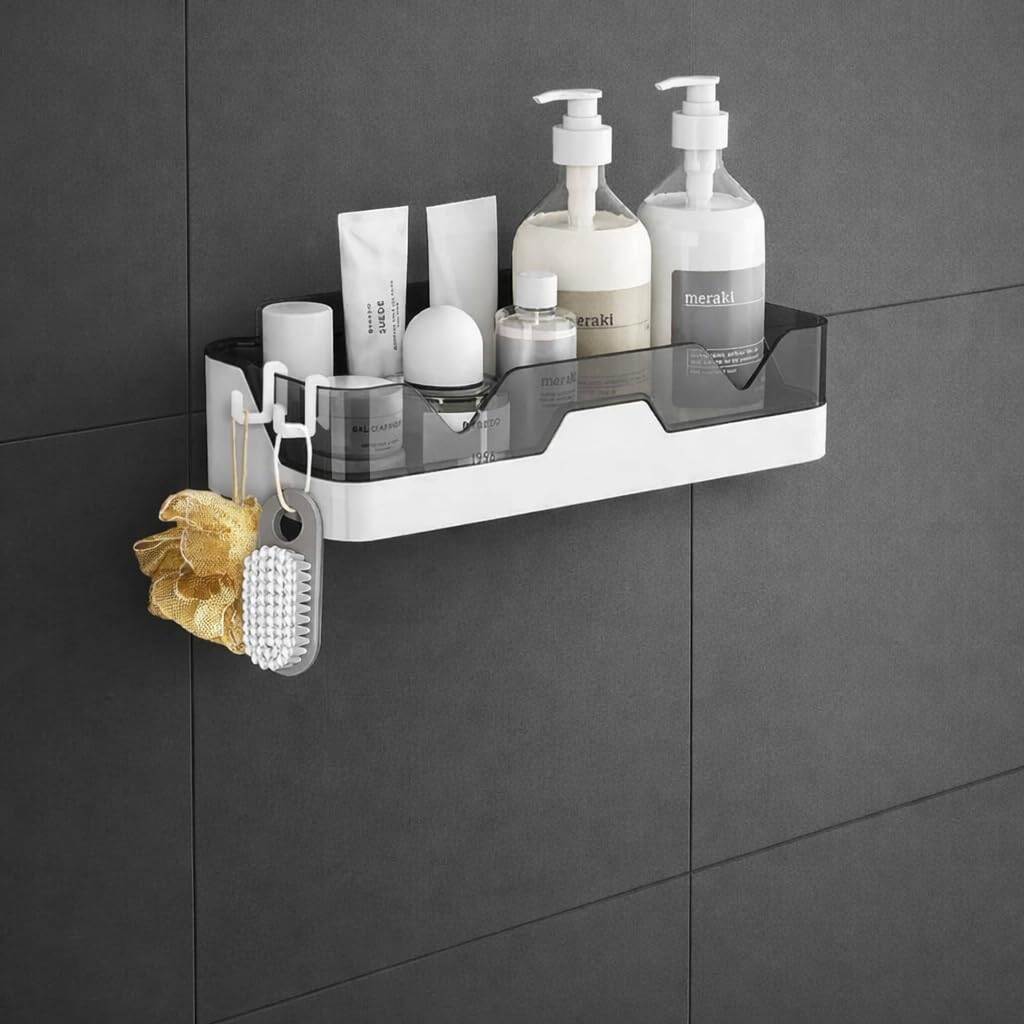 Picture of Bathroom Organizer Wall Mounted Self Adhesive Storage Shelf Rack for Bathroom & Kitchen