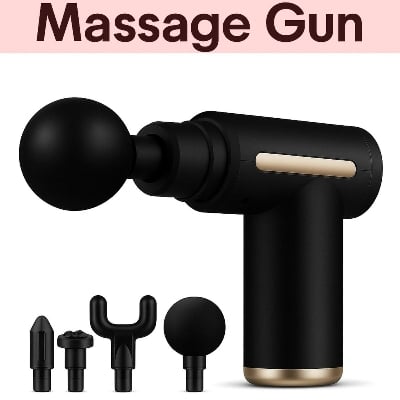 Picture of Massage Gun Deep Tissue Muscle Massager with 4 Replaceable Heads & 1800mAh Rechargeable Battery - Multicolor
