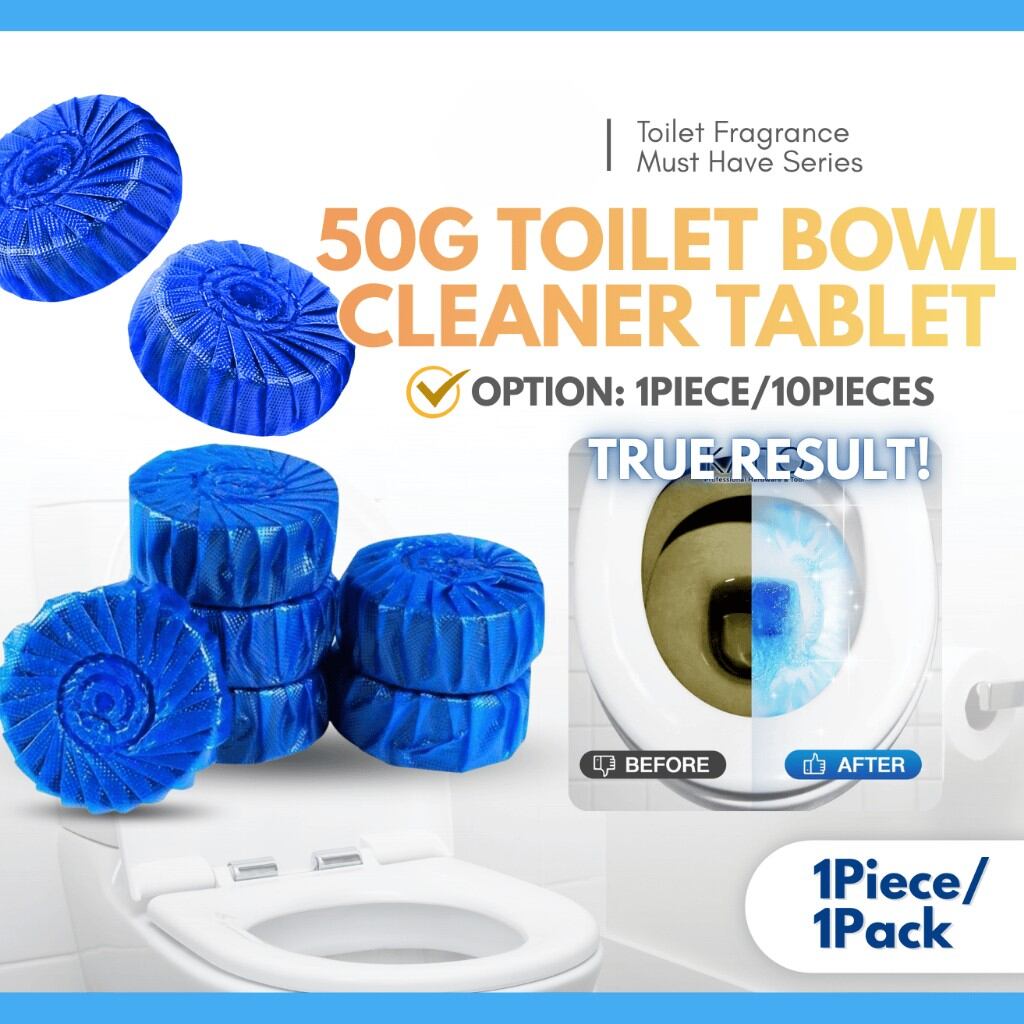 Picture of Toilet Cleaner Tablet 5 in 1 Automatic Toilet Bowl Cleaning & Deodorizer Blue Bubble Tablet