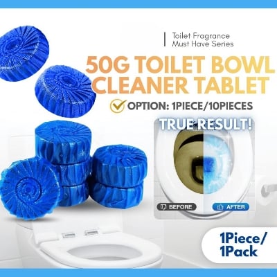 Picture of Toilet Cleaner Tablet 5 in 1 Automatic Toilet Bowl Cleaning & Deodorizer Blue Bubble Tablet