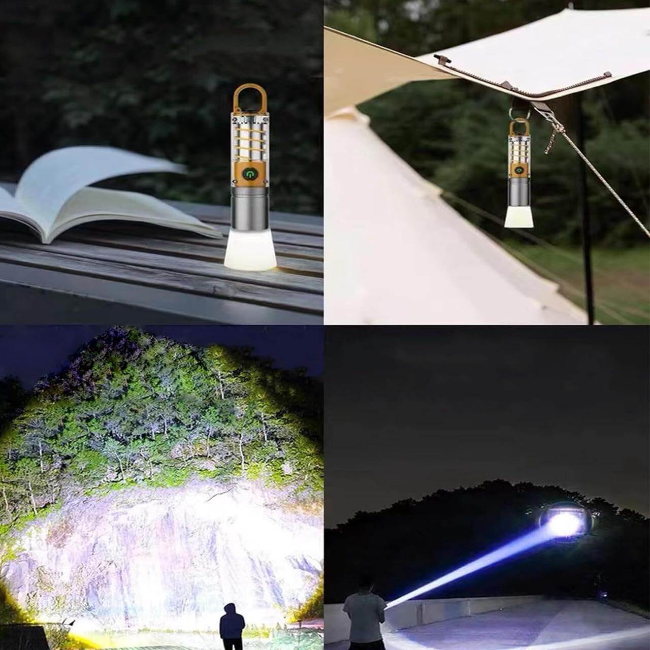 Picture of Rechargeable Flashlight High Power LED Zoomable Torch Light with USB Charging & Waterproof Design - Multicolor