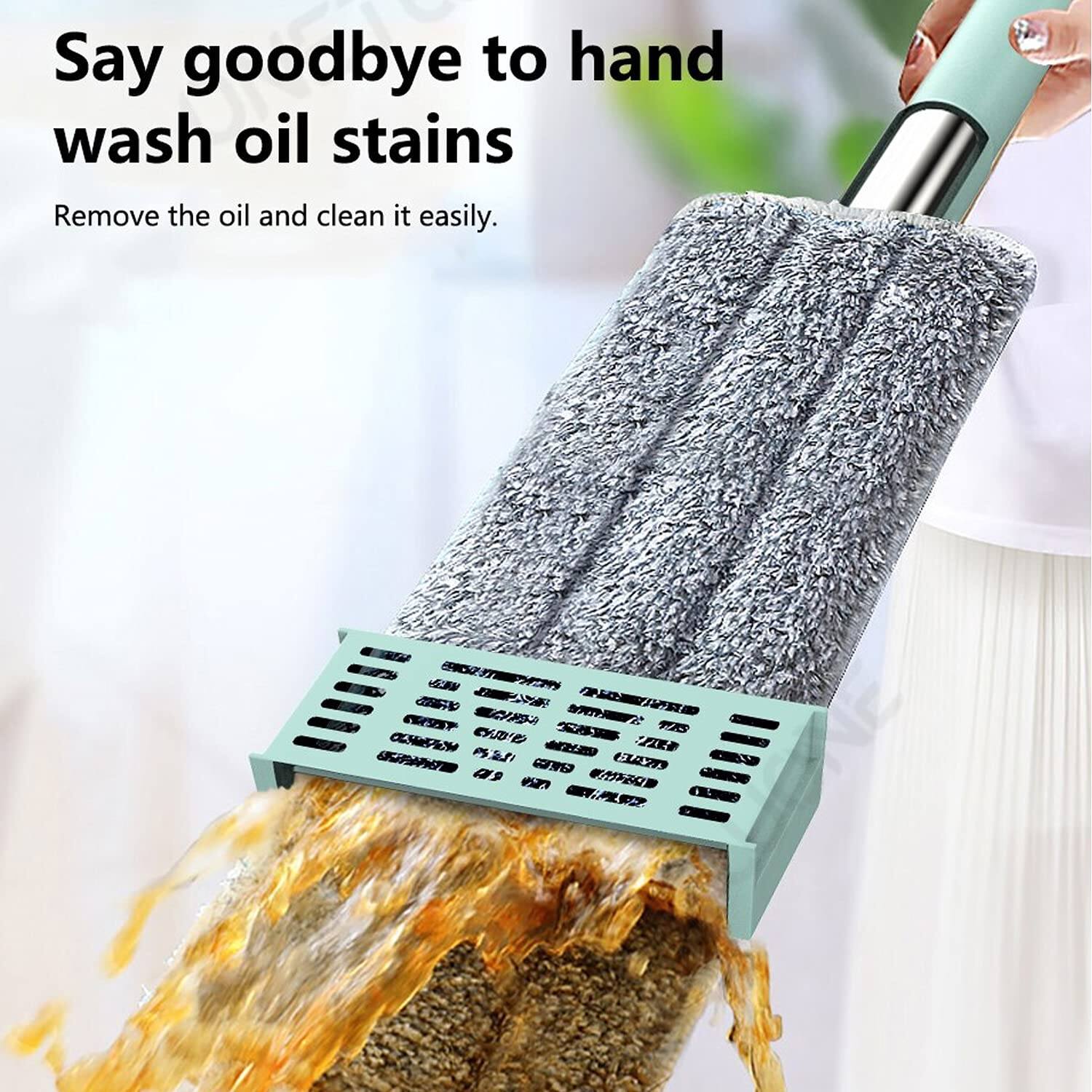 Picture of CleanPro 360° Rotating Flat Floor Mop Hands-Free Self-Cleaning Microfiber Mop for Home Cleaning - Multicolor