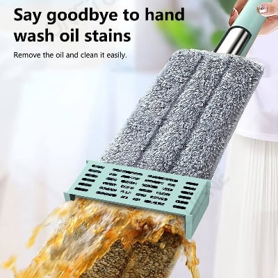 Picture of CleanPro 360° Rotating Flat Floor Mop Hands-Free Self-Cleaning Microfiber Mop for Home Cleaning - Multicolor