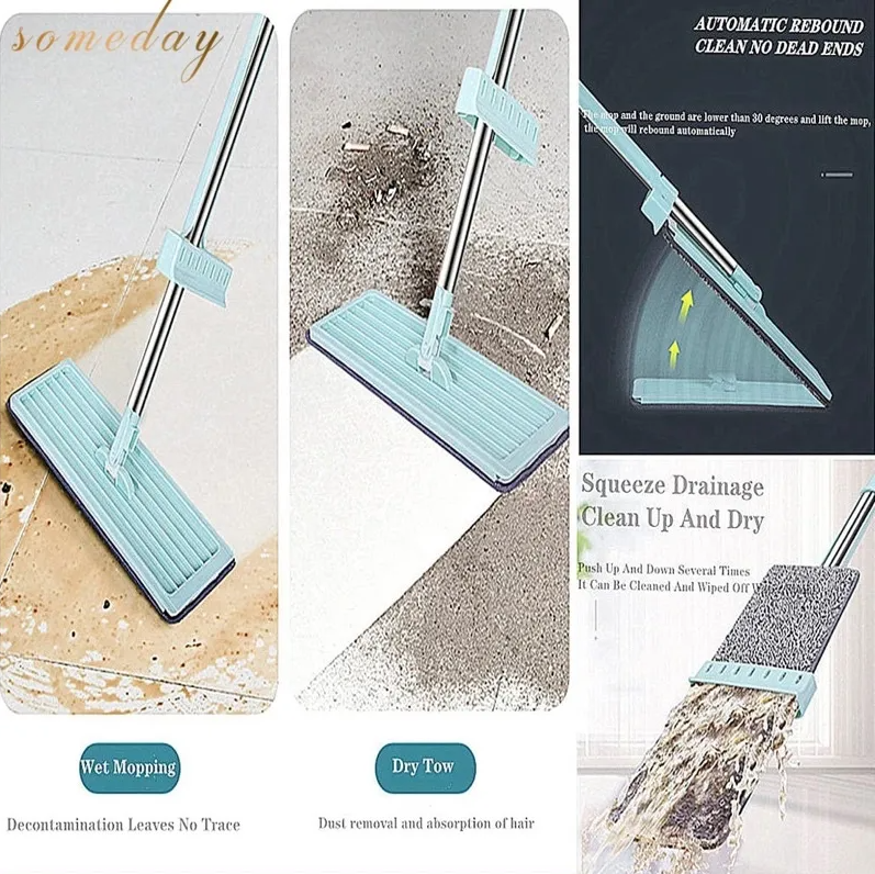 Picture of CleanPro 360° Rotating Flat Floor Mop Hands-Free Self-Cleaning Microfiber Mop for Home Cleaning - Multicolor