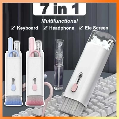Picture of Multifunction Premium 7-in-1 Digital Device Cleaning Tool Set for Keyboard, Headphones, Tablet & PC Maintenance cleaner - Multicolor