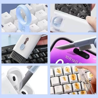Picture of Multifunction Premium 7-in-1 Digital Device Cleaning Tool Set for Keyboard, Headphones, Tablet & PC Maintenance cleaner - Multicolor