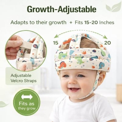Picture of Baby Safety Helmet Adjustable Anti-Collision Head Guard Cap for Infant Toddlers - Multicolor