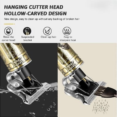Picture of Dragon T9 Premium Hair Cutting Trimmer Gold Dragon Engraved Professional Grooming Machine