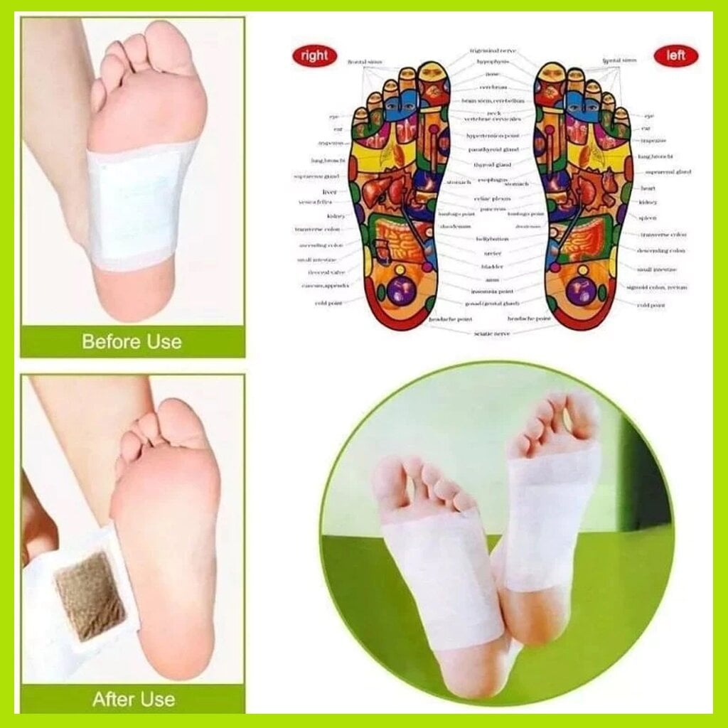 Picture of KINOKI Herbal Detox Foot Pads Overnight Foot Cleansing Patch with Natural Ingredients 10 Pads - Multicolor