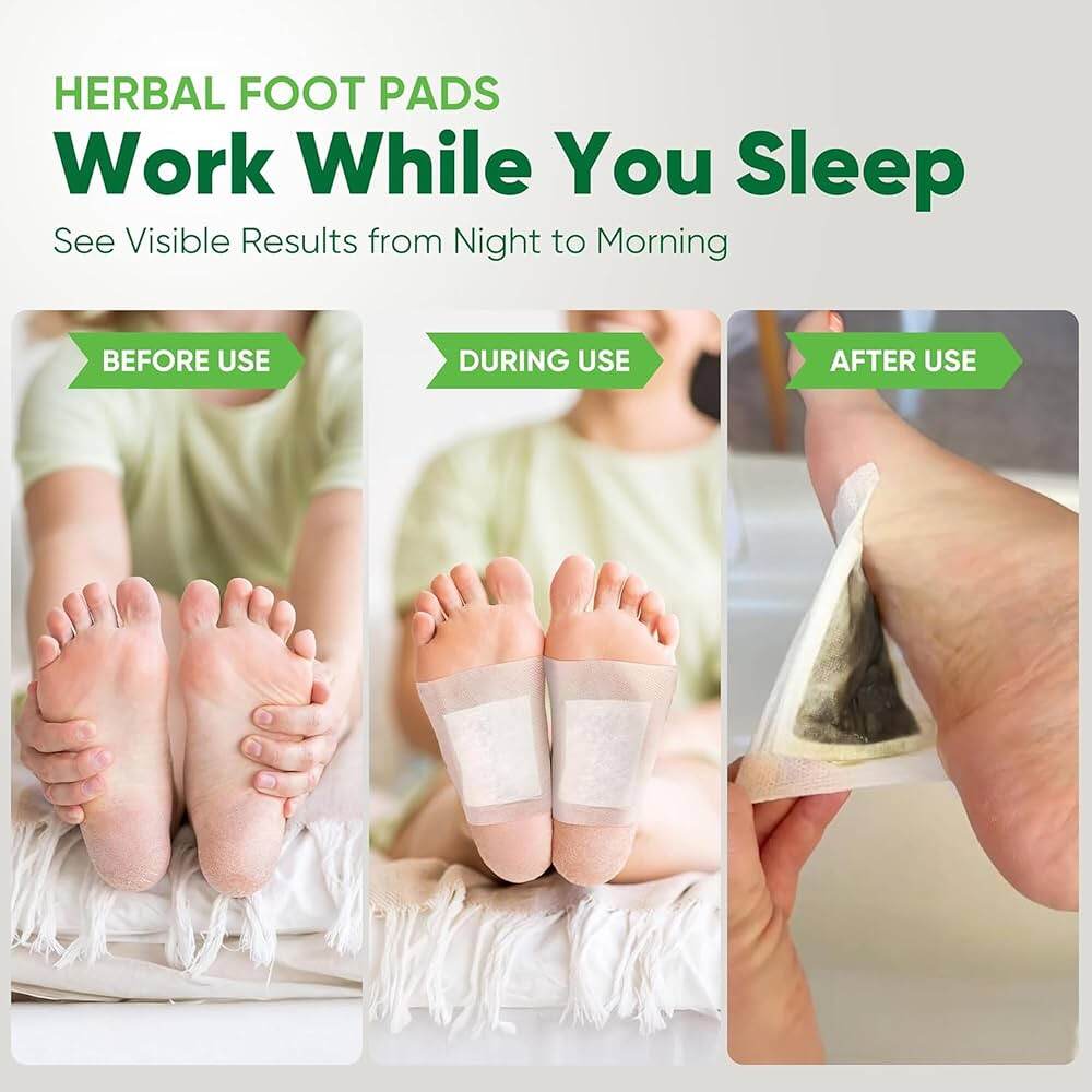Picture of KINOKI Herbal Detox Foot Pads Overnight Foot Cleansing Patch with Natural Ingredients 10 Pads - Multicolor