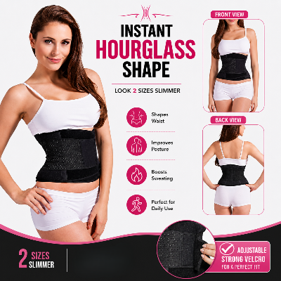 Picture of Miss Belt Adjustable Waist Shaper Compression Belt for Women Body Sculpting - Black ( Free size )