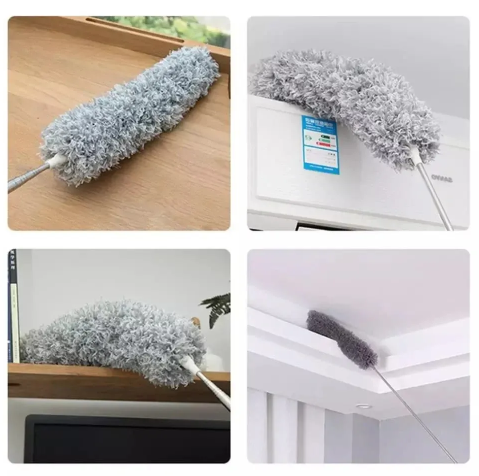 Picture of Extendable Premium Microfiber Dust Cleaner Washable Long Handle Home Cleaning Brush - Multicolor