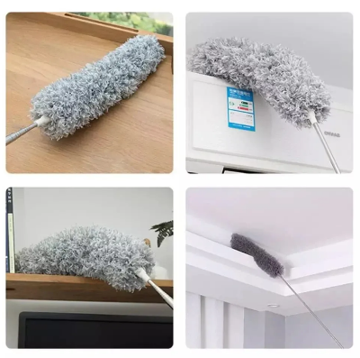 Picture of Extendable Premium Microfiber Dust Cleaner Washable Long Handle Home Cleaning Brush - Multicolor