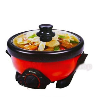 Picture of Miyako multi cooker, Electric curry cooker, Removable non-stick pan, Automatic cooking and warming system MC-350D (4 LTR) - Black & Red