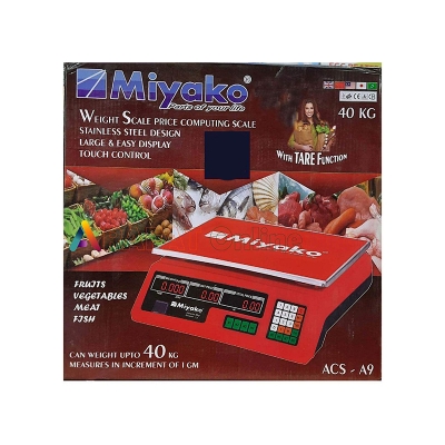 Picture of Commercial Weight Scale, Digital Weight Machine | Price Computing Scale with Tare Function 40 kg | Model : ACS-A9 - Red