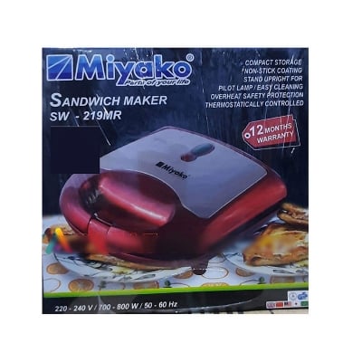 Picture of Miyako Sandwich Maker Model : SW-219 MR / Miyako Electric Sandwich Maker - Red & Silver