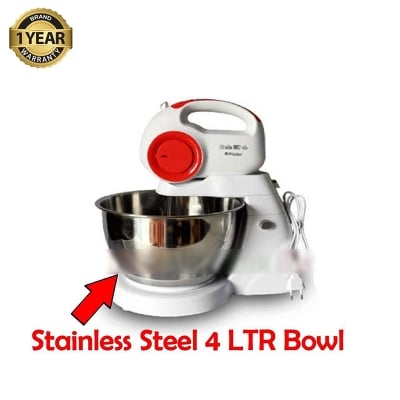 Picture of Miyako EGG Beater & Stand Mixer 400 Watt with 4 Liter SS Bowl MF-216 - White