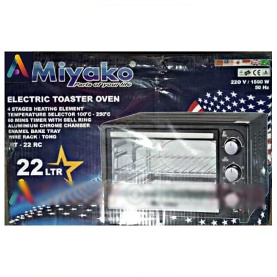 Picture of Miyako Electric Oven - 22 Liter | Model : MT-22RC | Miyako Electric Toaster Oven | Black & Silver Colour