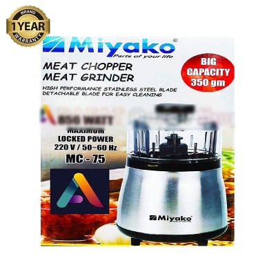 Picture of Miyako Meat Chopper Full Copper Motor | Big Capacity 350gm | 850 Watt | Model MC-75