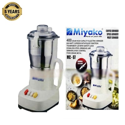 Picture of Miyako Coffee, Spice & Meat Grinder; Capacity : 400 gm; 850 Watt; Model : MC-07 - White
