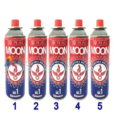 Picture of 5 Pcs Moon Butane Gas Can for portable burner / Portable Gas Stove Gas Cane - Red & Blue