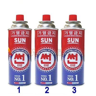 Picture of 3 Pcs Sun Butane Gas Can for portable burner / Portable Gas Stove Gas Cane - Red & Blue