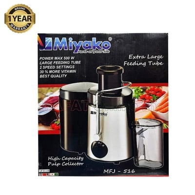Picture of Miyako Stainless Steel Blade Juice Extractor | Model : MFJ-516 | Capacity : 500 Watt - Black & Steeel