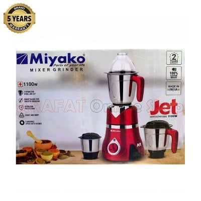 Picture of Miyako 3 in 1 Blender & Mixer Grinder JET/Turbo 1.5 HP 1100 Watt  Made in India