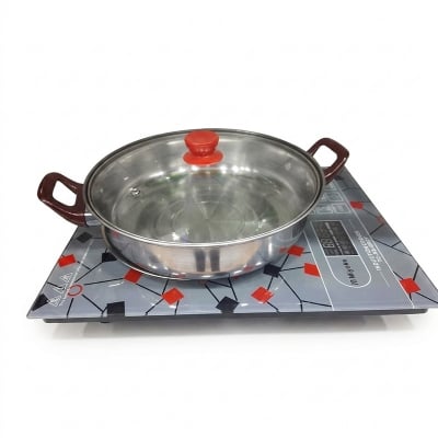 Picture of Miyako Induction Cooker TC-R3 Grey With 28 Cm Steel Kari Free | 2200 Watt - Grey